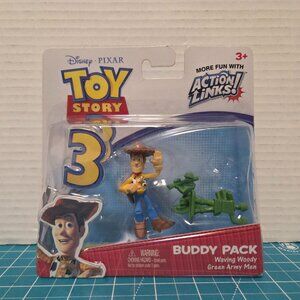 Disney Pixar Toy Story Action Links Figure Buddy Pack Waving Woody Army Men